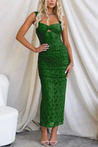 Lavinque Dress Vert / S Robe Midi Sexy | Élégance & Transparence | Coupe Ajustée