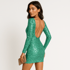 Lavinque Dress Vert / S Robe Noire à Sequins | Coupe Ajustée | Élégance Intemporelle