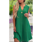 Lavinque Dress Vert / S Robe Trapèze Fluide | Décontractée | Légère et Confortable