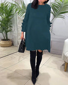 Lavinque Dress Vert / S Robe Trapèze Noire | Manches à Nœuds | Élégance Décontractée
