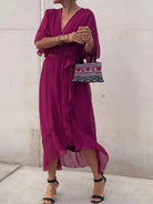 Lavinque Dress Violet foncé / S Robe Longue Bohème | Élégance Flottante | Tissu Léger & Fluide