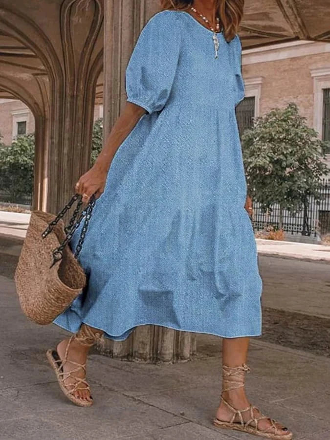 Lavinque Dress XS Robe Midi Bohème | Légère & Élégante | Manches Bouffantes