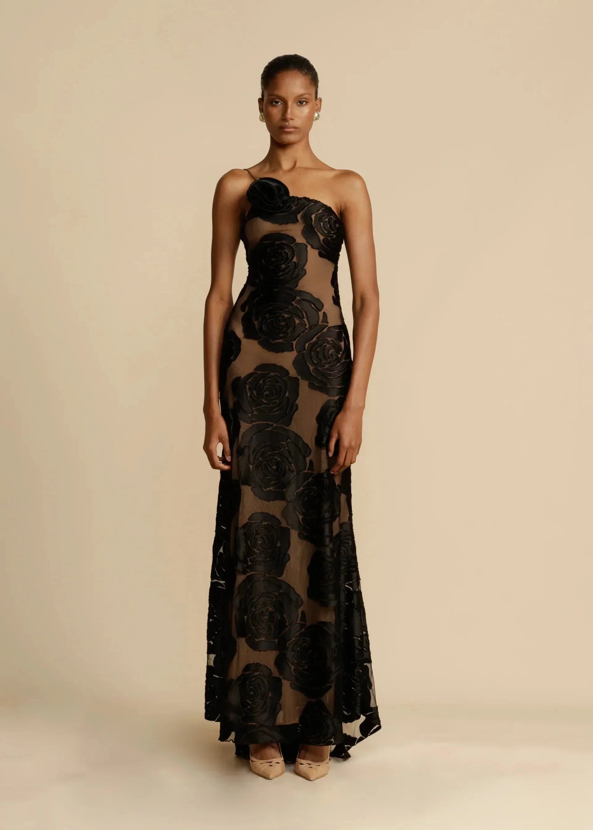 Lavinque Dresses Robe Bustier Longue | Tulle Transparent & Velours | Glamour Floral