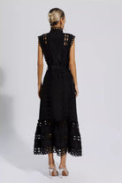 Lavinque Dresses Robe Longue Brodée | Bleu Ciel | Élégante et Structurée