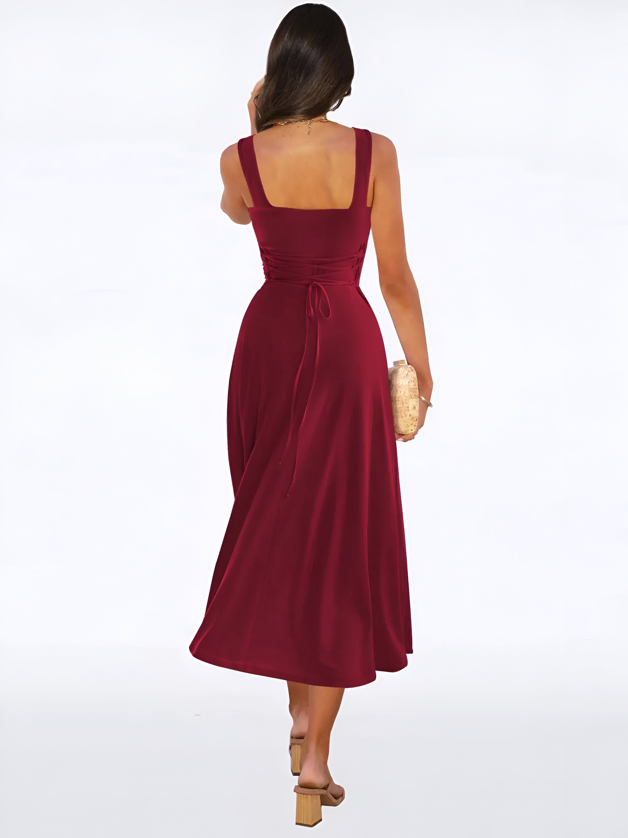 Lavinque Dresses Robe Noire Évasée | Sans Manches | Élégance Intemporelle