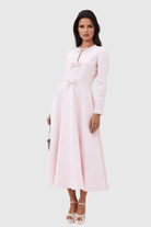 Lavinque Dresses Robe Rose Poudré Longue | Nœuds Décoratifs | Élégante et Délicate