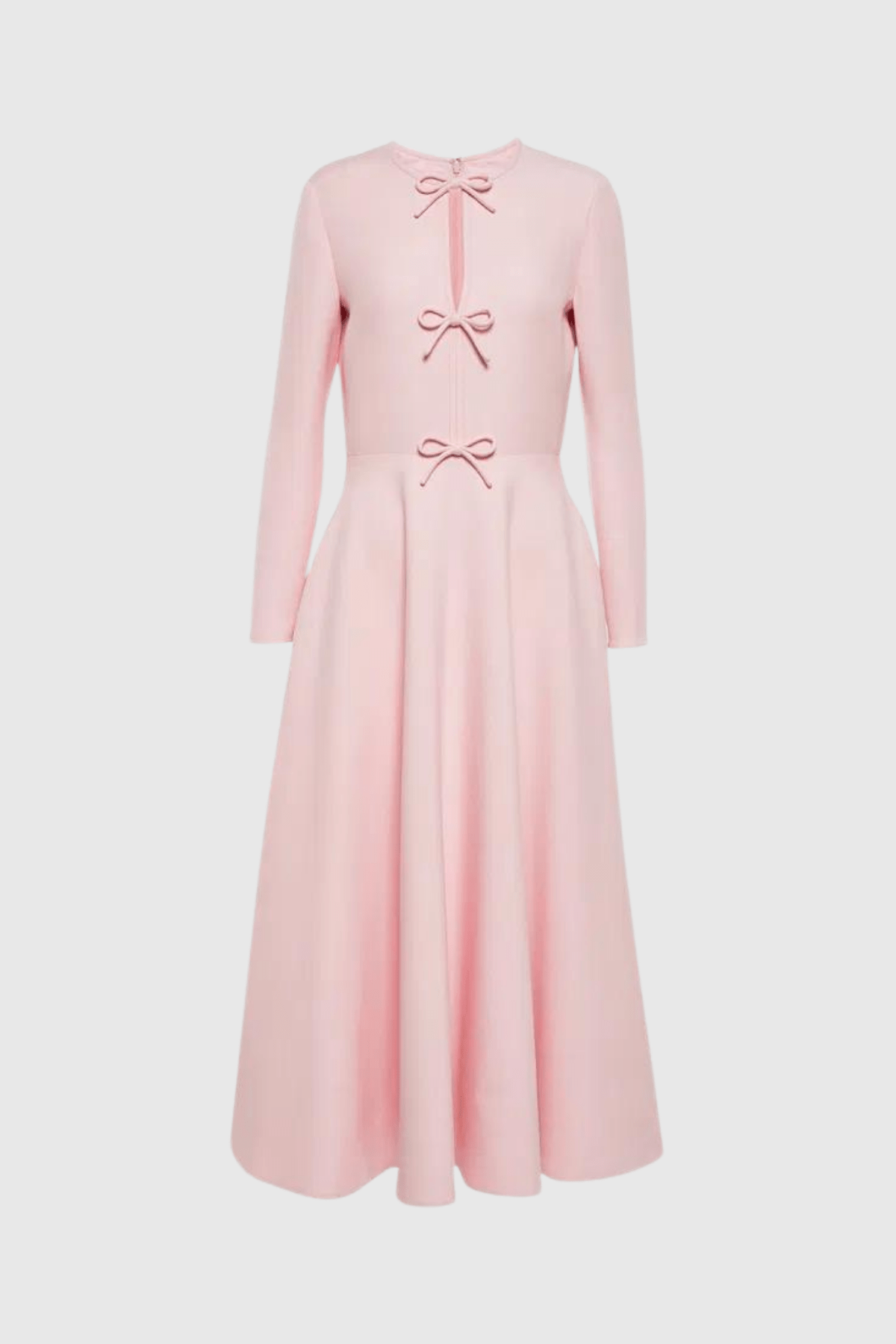 Lavinque Dresses Robe Rose Poudré Longue | Nœuds Décoratifs | Élégante et Délicate