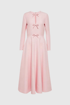 Lavinque Dresses Robe Rose Poudré Longue | Nœuds Décoratifs | Élégante et Délicate