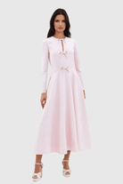 Lavinque Dresses Rose / S Robe Rose Poudré Longue | Nœuds Décoratifs | Élégante et Délicate