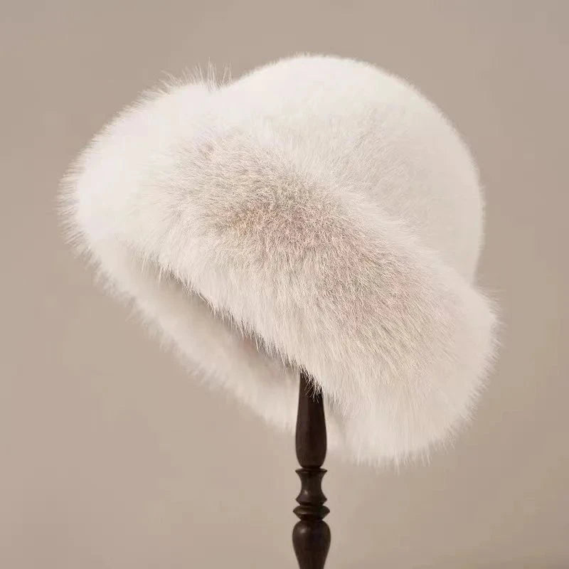 Lavinque Hats Blanc Chapeau d’Hiver en Fausse Fourrure | Élégance & Chaleur | Luxe Douillet