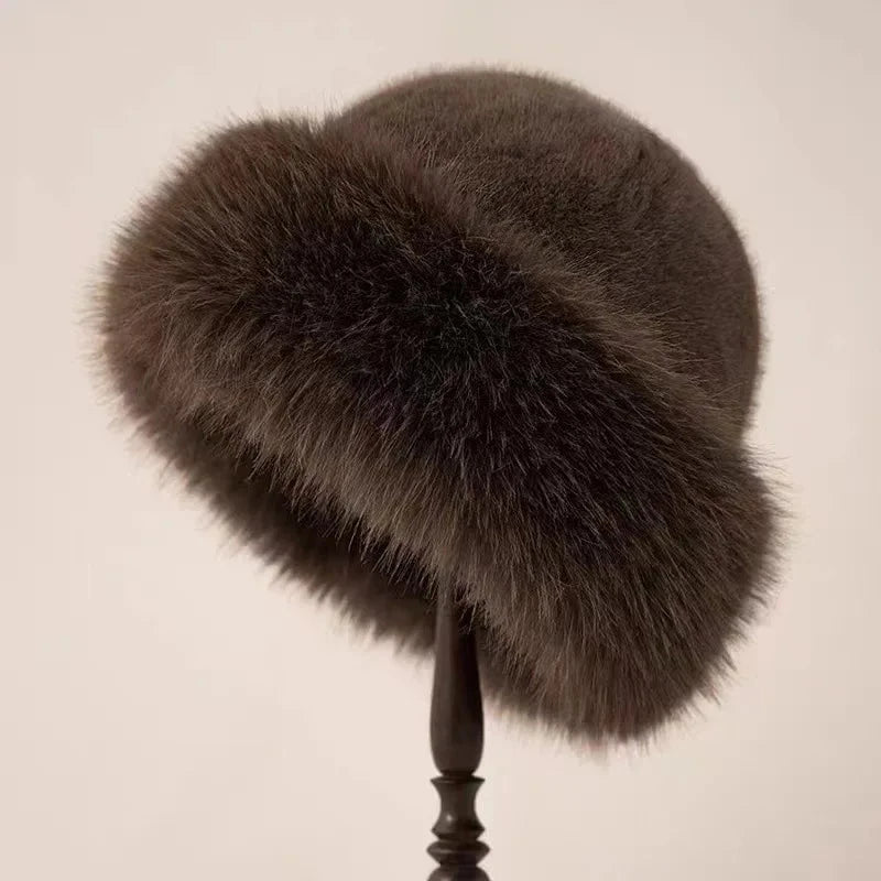 Lavinque Hats Marron foncé Chapeau d’Hiver en Fausse Fourrure | Élégance & Chaleur | Luxe Douillet