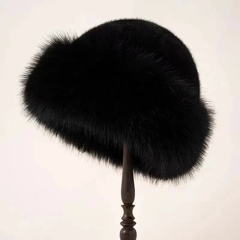 Lavinque Hats Noir Chapeau d’Hiver en Fausse Fourrure | Élégance & Chaleur | Luxe Douillet