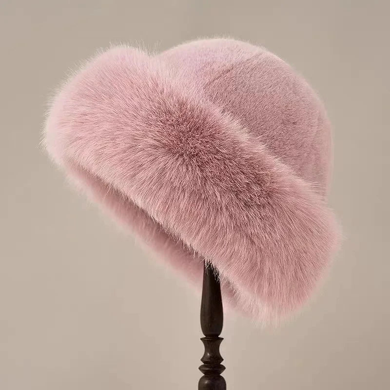 Lavinque Hats Rosa Chapeau d’Hiver en Fausse Fourrure | Élégance & Chaleur | Luxe Douillet