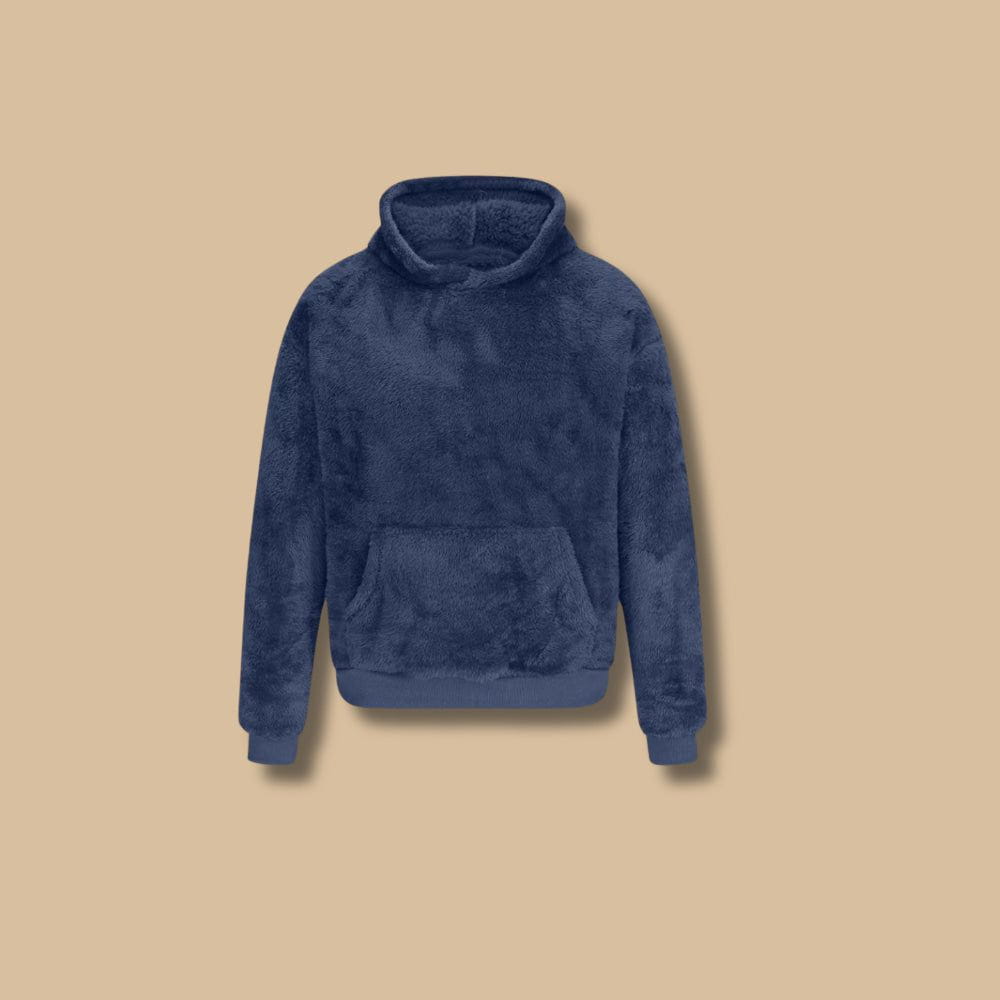 Lavinque Hoodies Bleu Marine / S Sweat à Capuche en Fausse Fourrure | Confort | Doux et Chaleureux