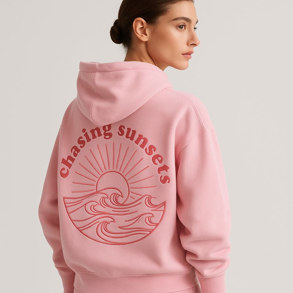 Lavinque Hoodies Coucher de soleil rose / S Sweat à Capuche Oversize | Style Vintage | Confort et Tendance