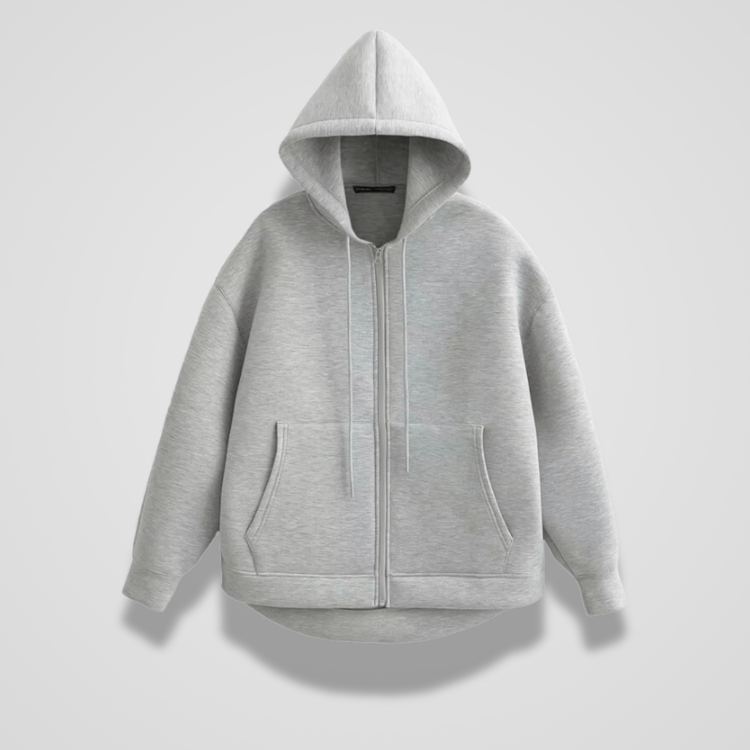 Lavinque Hoodies Gris / XS Hoodie Zippé Polaire Gris | Capuche & Poches | Chaud & Minimaliste