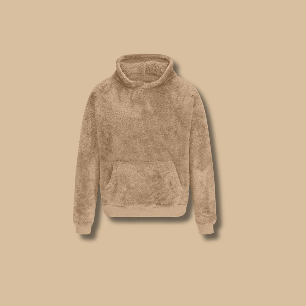 Lavinque Hoodies Kaki / S Sweat à Capuche en Fausse Fourrure | Confort | Doux et Chaleureux