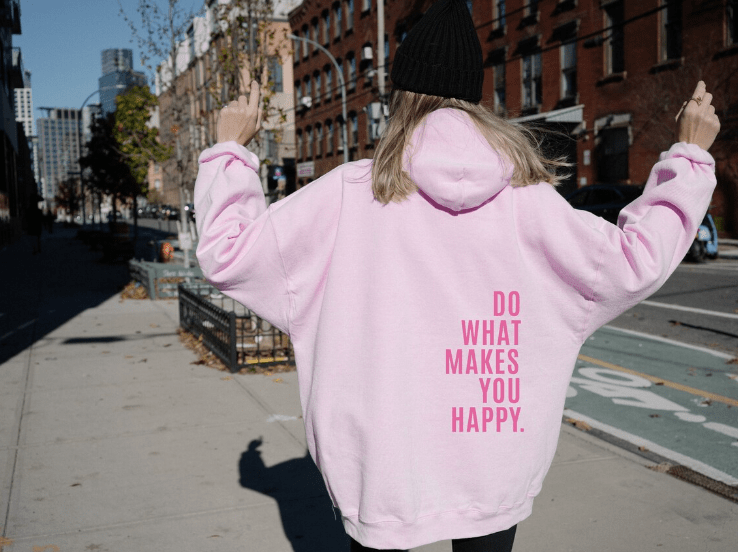 Lavinque Hoodies Lichtrose - impression de roses / XS Sweat à Capuche Oversize Imprimé | Confort | Tendance et Inspirant