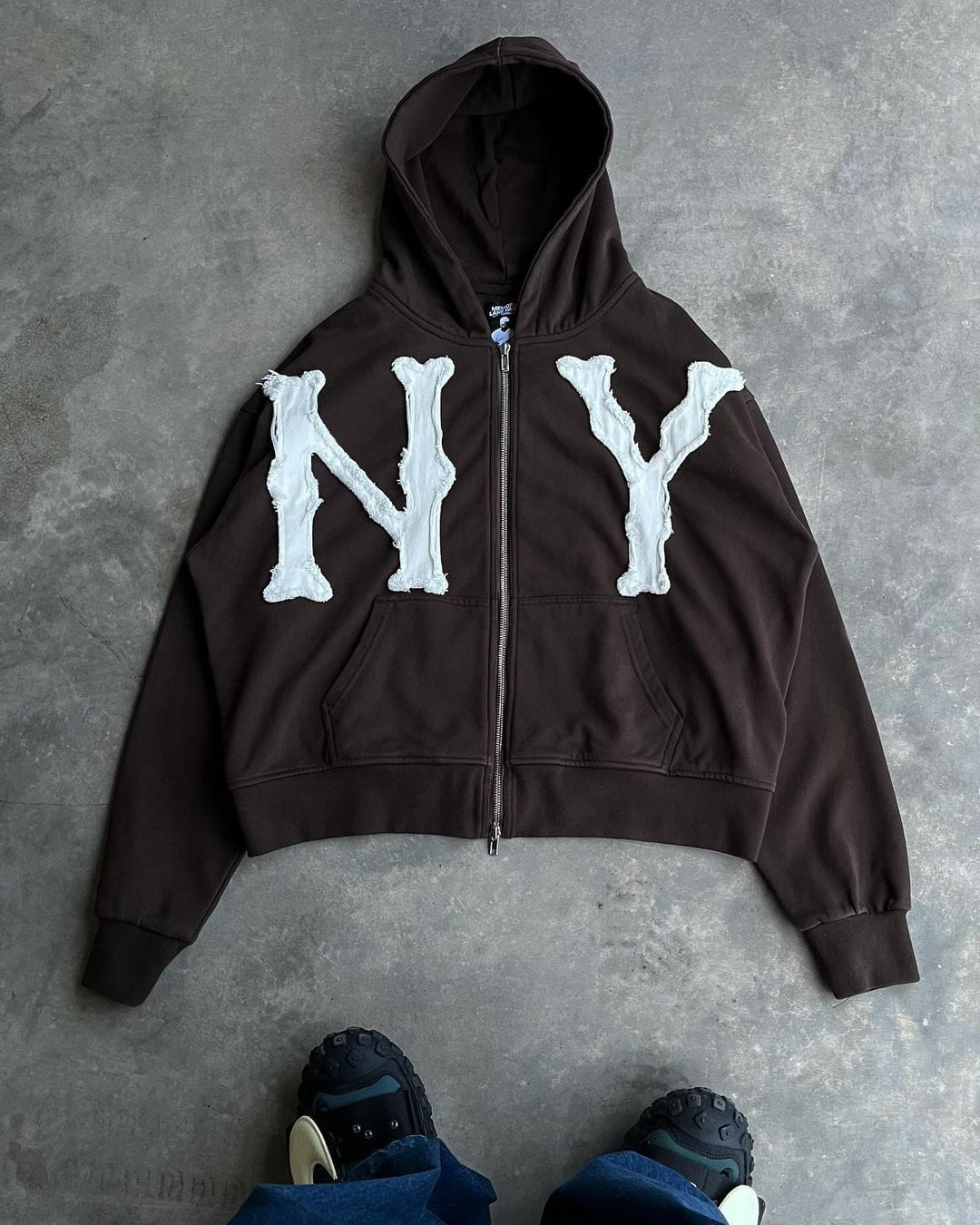 Lavinque Hoodies Marron / S Hoodie Zippé NY Bleu Marine | Capuche & Style Urbain | Confort Streetwear