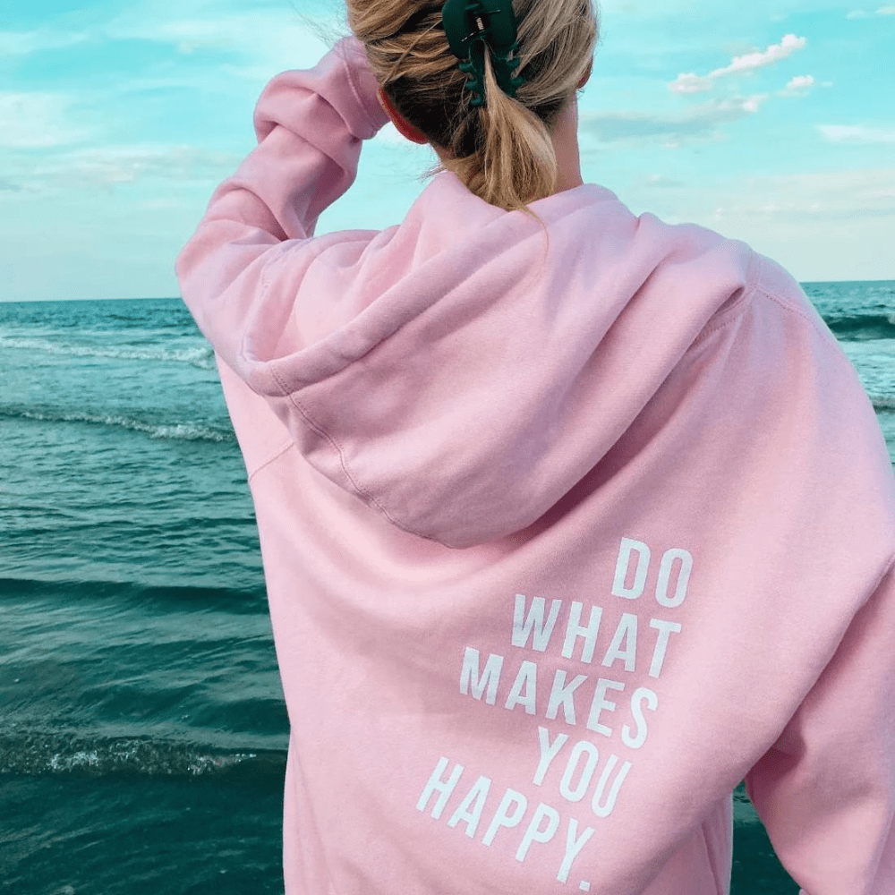 Lavinque Hoodies Rose pâle - impression blanche / XS Sweat Oversize | Capuche & Message Positif | Confort & Style Décontracté