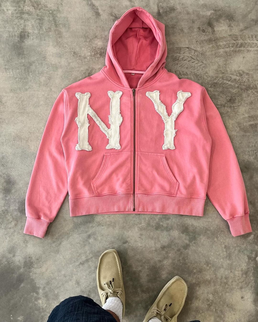 Lavinque Hoodies Rose / S Hoodie Zippé NY Bleu Marine | Capuche & Style Urbain | Confort Streetwear