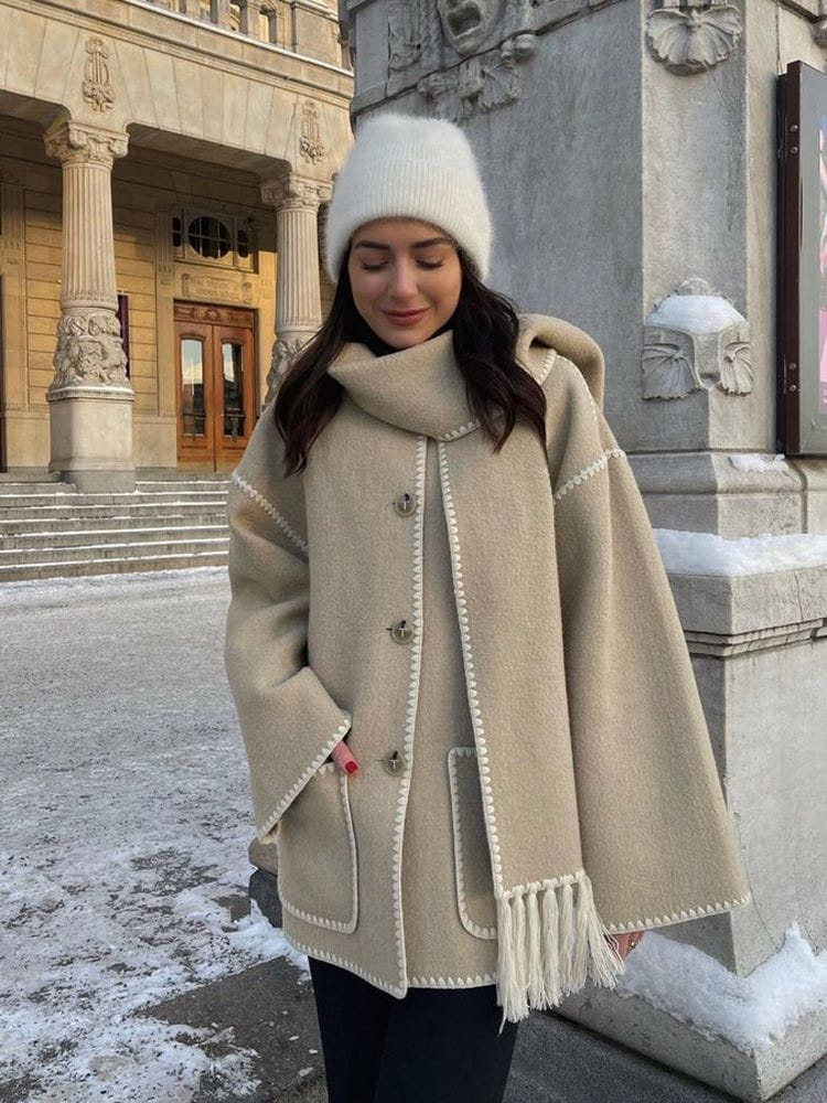 Lavinque Jacket Beige / S Manteau Cape Oversize | Chic | Élégant et Tendance