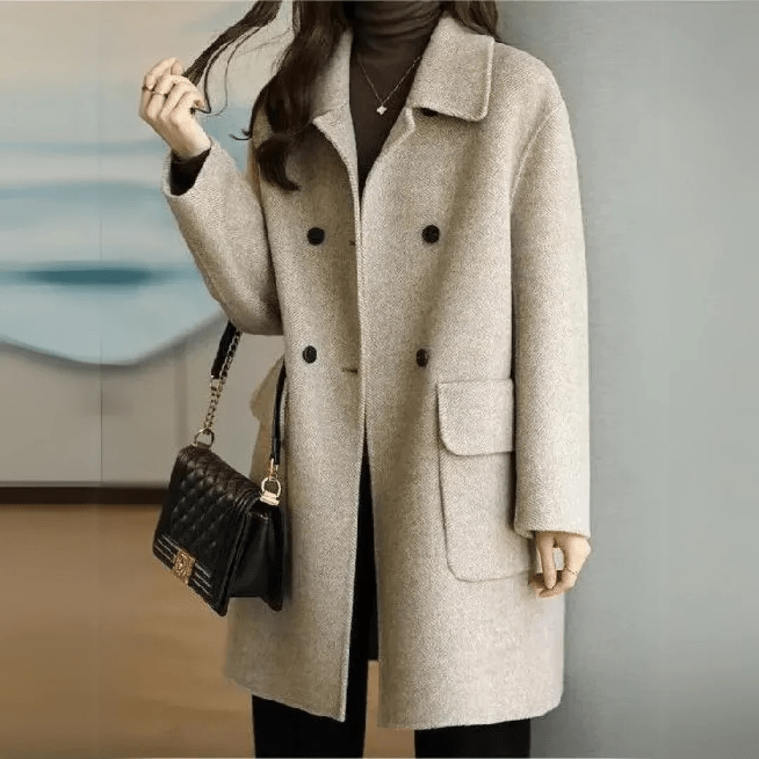 Lavinque Jacket Beige / S Manteau Long Classique | Laine & Polyester | Chic et Intemporel