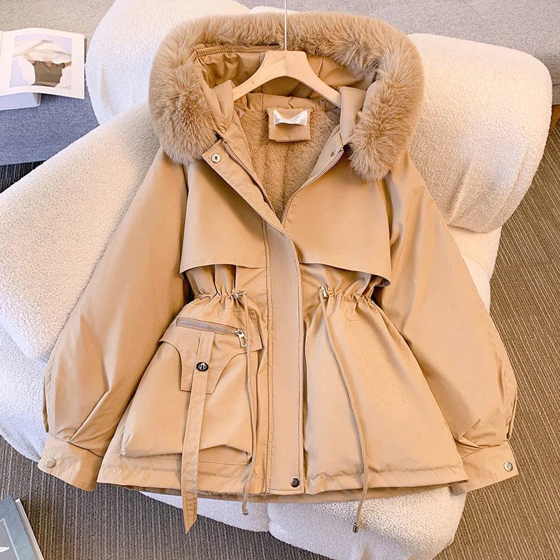 Lavinque Jacket Beige / S Parka Hiver Doublée | Élégance & Chaleur | Col Fourrure