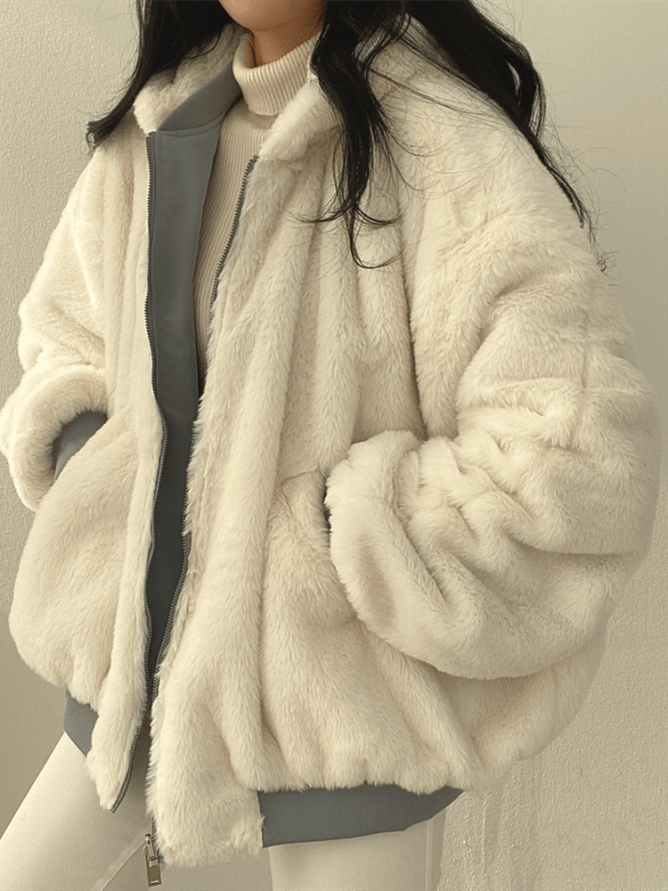 Lavinque Jacket Beige / S Veste Oversize Hiver | Doublée en Fourrure | Chaude et Tendance