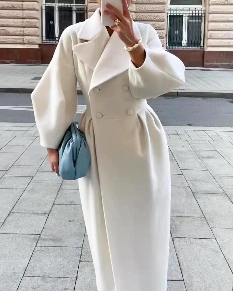 Lavinque Jacket Blanc / S Manteau Long Élégant Ceinturé | Chic | Chaleur et Raffinement