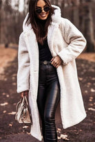 Lavinque Jacket Blanc / S Manteau Long Femme | Effet Mouton & Chaleur | Élégance Hivernale