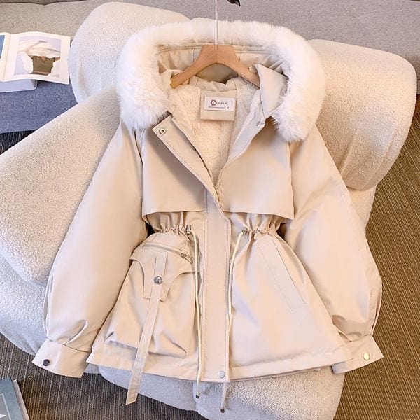 Lavinque Jacket Blanc / S Parka Hiver Doublée | Élégance & Chaleur | Col Fourrure
