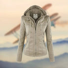 Lavinque Jacket Blanc / S Veste Aviateur en Similicuir | Style Vintage | Élégance et Caractère
