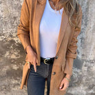 Lavinque Jacket Blazer Long en Suédine | Élégance & Confort | Style Intemporel