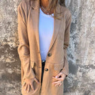 Lavinque Jacket Blazer Long en Suédine | Élégance & Confort | Style Intemporel