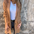 Lavinque Jacket Blazer Long en Suédine | Élégance & Confort | Style Intemporel