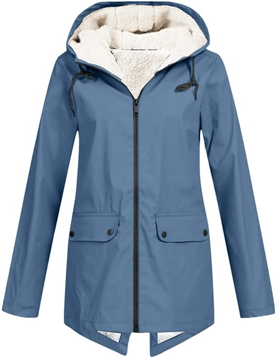 Lavinque Jacket Bleu ciel / S Parka d'Hiver à Capuche | Chaleur Style | Doublure en Fourrure