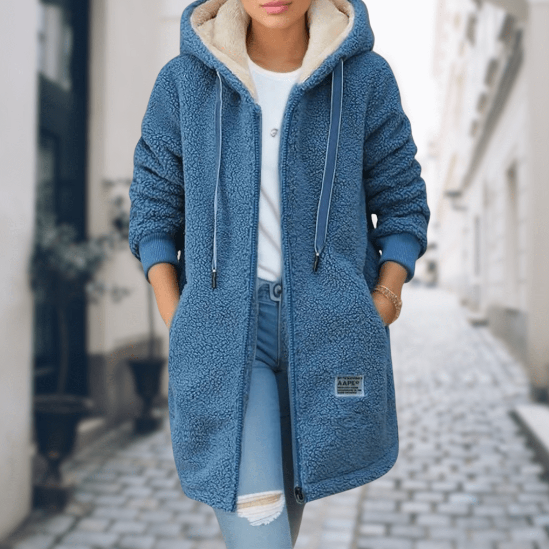 Lavinque Jacket Bleu / M Manteau Polaire à Capuche | Doux & Chaud | Style Décontracté