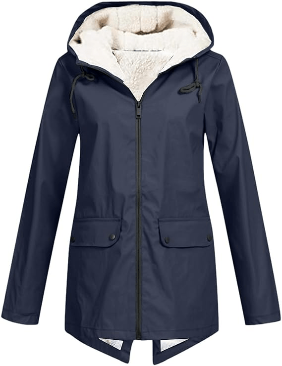Lavinque Jacket Bleu marine / S Parka d'Hiver à Capuche | Chaleur Style | Doublure en Fourrure