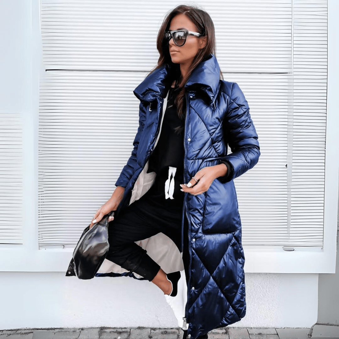 Lavinque Jacket Bleu / S Doudoune Longue Brillante | Tendance | Chaleur et Style Urbain