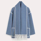 Lavinque Jacket Bleu / S Manteau Cape avec Écharpe Intégrée | Élégance | Chaleur et Confort