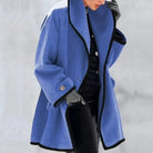 Lavinque Jacket Bleu / S Manteau Élégant à Bordures Contrastées | Chic & Chaleur | Idéal pour l’Hiver