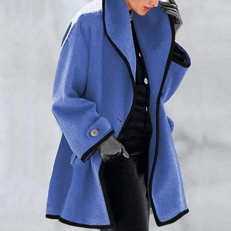 Lavinque Jacket Bleu / S Manteau Élégant à Bordures Contrastées | Chic & Chaleur | Idéal pour l’Hiver