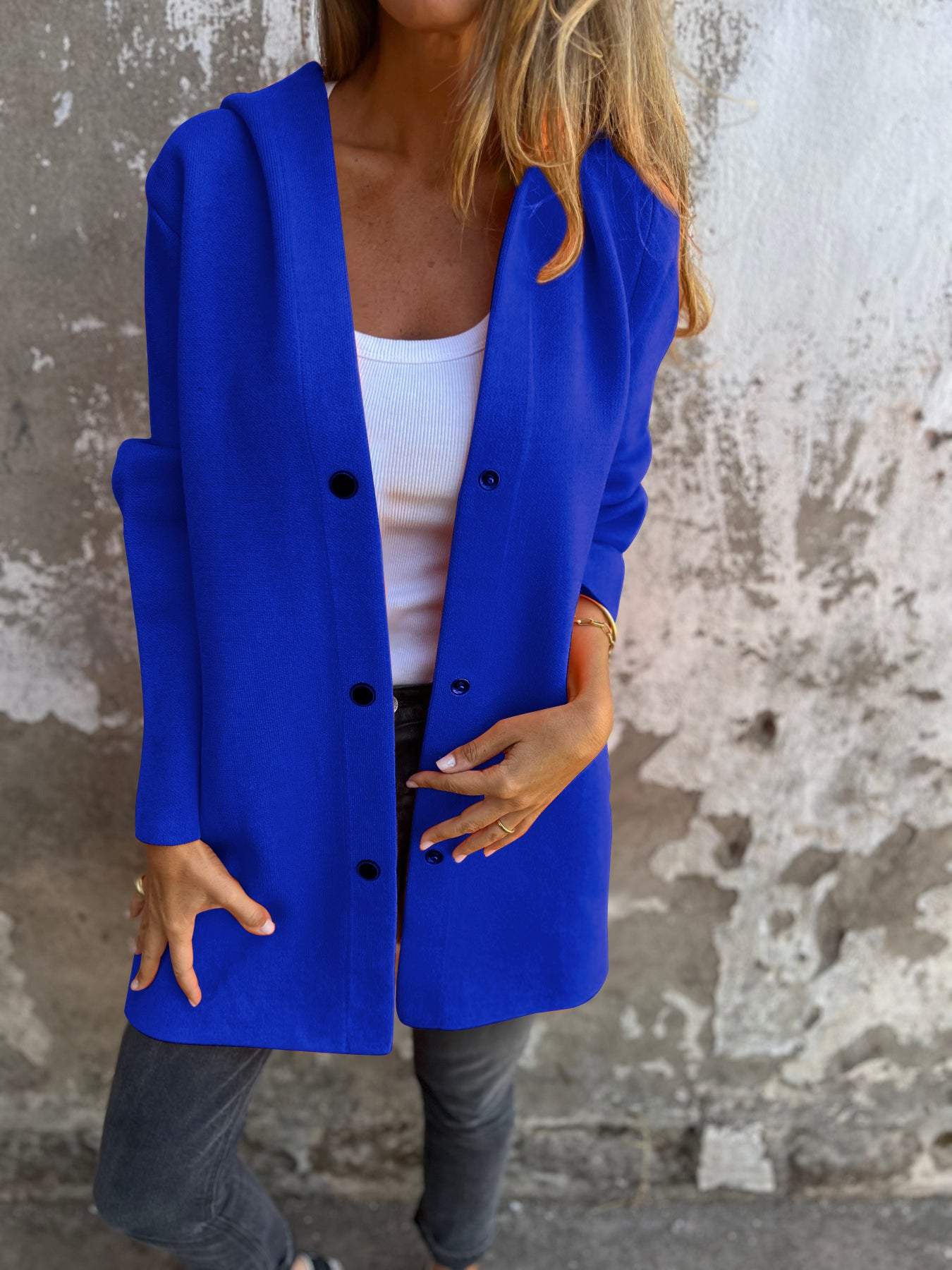 Lavinque Jacket Bleu / S Manteau Long à Capuche | Élégance Décontractée | Confort & Chaleur