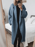 Lavinque Jacket Bleu / S Manteau Long Femme | Oversize & Élégant | Chaleur et Style Intemporel