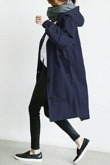 Lavinque Jacket Bleu / S Manteau Long Oversize | Élégance Décontractée | Idéal pour la Mi-Saison