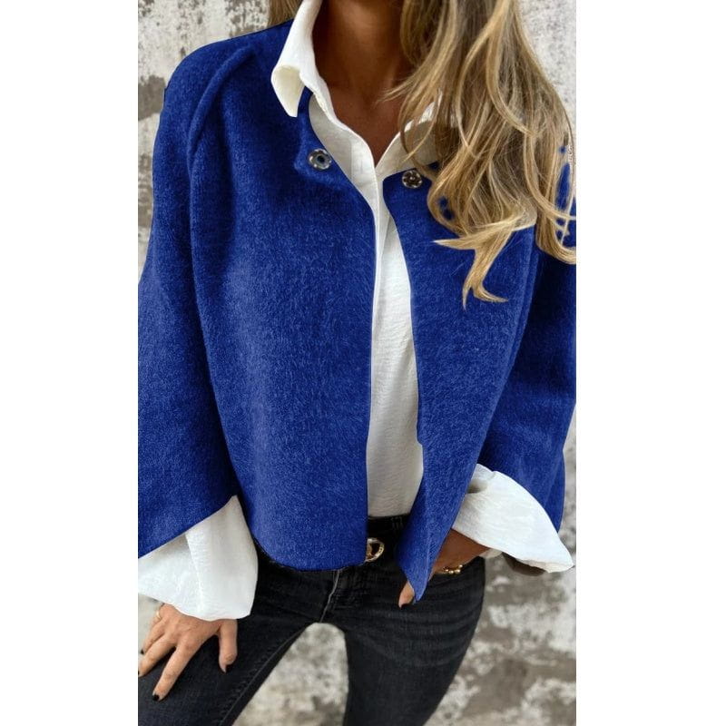 Lavinque Jacket Bleu / S Veste Courte en Laine | Chaleur & Élégance | Style Décontracté Chic