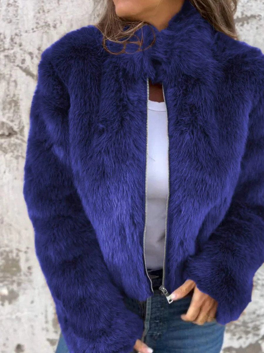 Lavinque Jacket Bleu / S Veste en Fausse Fourrure | Luxe | Douce et Élégante