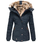Lavinque Jacket Bleu / XS Doudoune Hiver à Capuche | Chaude et Élégante | Doublure en Fausse Fourrure
