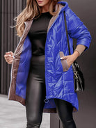Lavinque Jacket Bleu / XS Manteau Long Zippé à Capuche | Confort & Élégance Décontractée